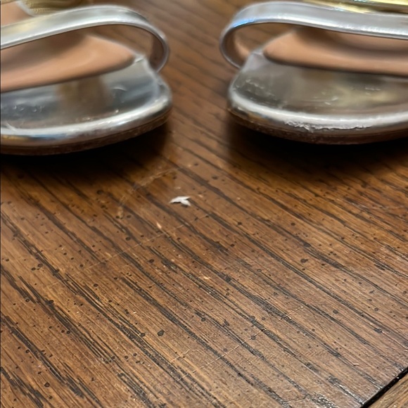 Aquazzura Metallic Gold/Silver Leather Rendez Vous Flat Slides, size 41 - Picture 13 of 13